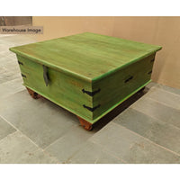 Boran Wooden Centre Table with Storage (Green Distress)