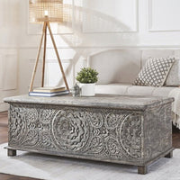 Keno Solid Wooden Trunk (Grey Distress)