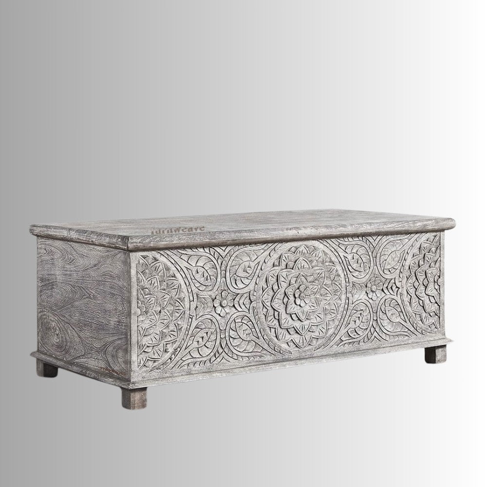 Keno Solid Wooden Trunk (Grey Distress)