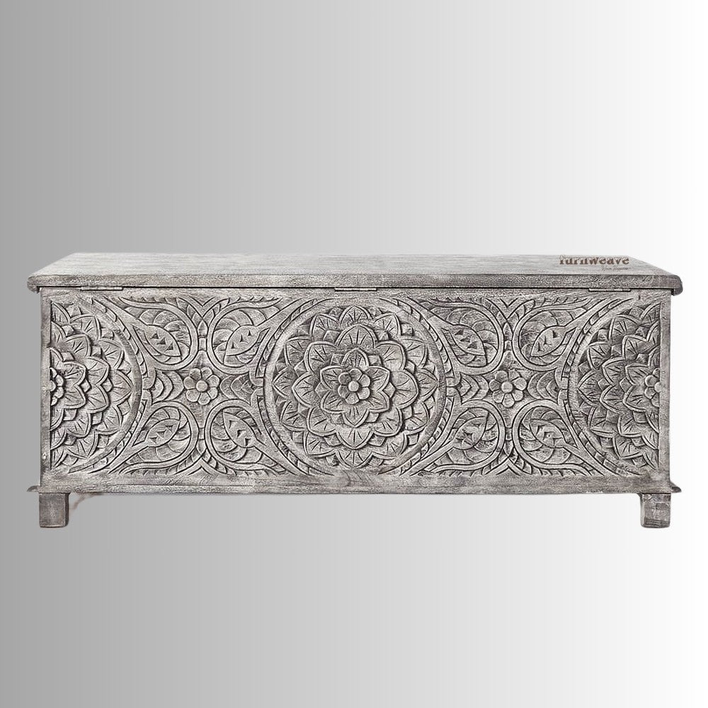 Keno Solid Wooden Trunk (Grey Distress)