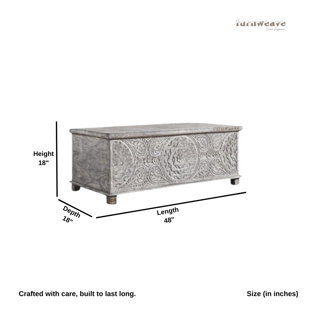 Keno Solid Wooden Trunk (Grey Distress)