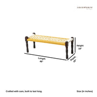 Wooden Patio Balcony Bench in Sheesham Wood (Yellow and White)