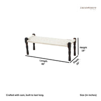 Wooden Patio Balcony Bench in Sheesham Wood (White)