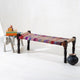 Wooden Patio Balcony Bench in Sheesham Wood (Jute and Multicolor)
