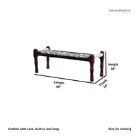Wooden Patio Balcony Bench in Sheesham Wood (Black and White)