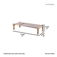 Wooden Charpai with Backrest Poolside Lounger (Beige)
