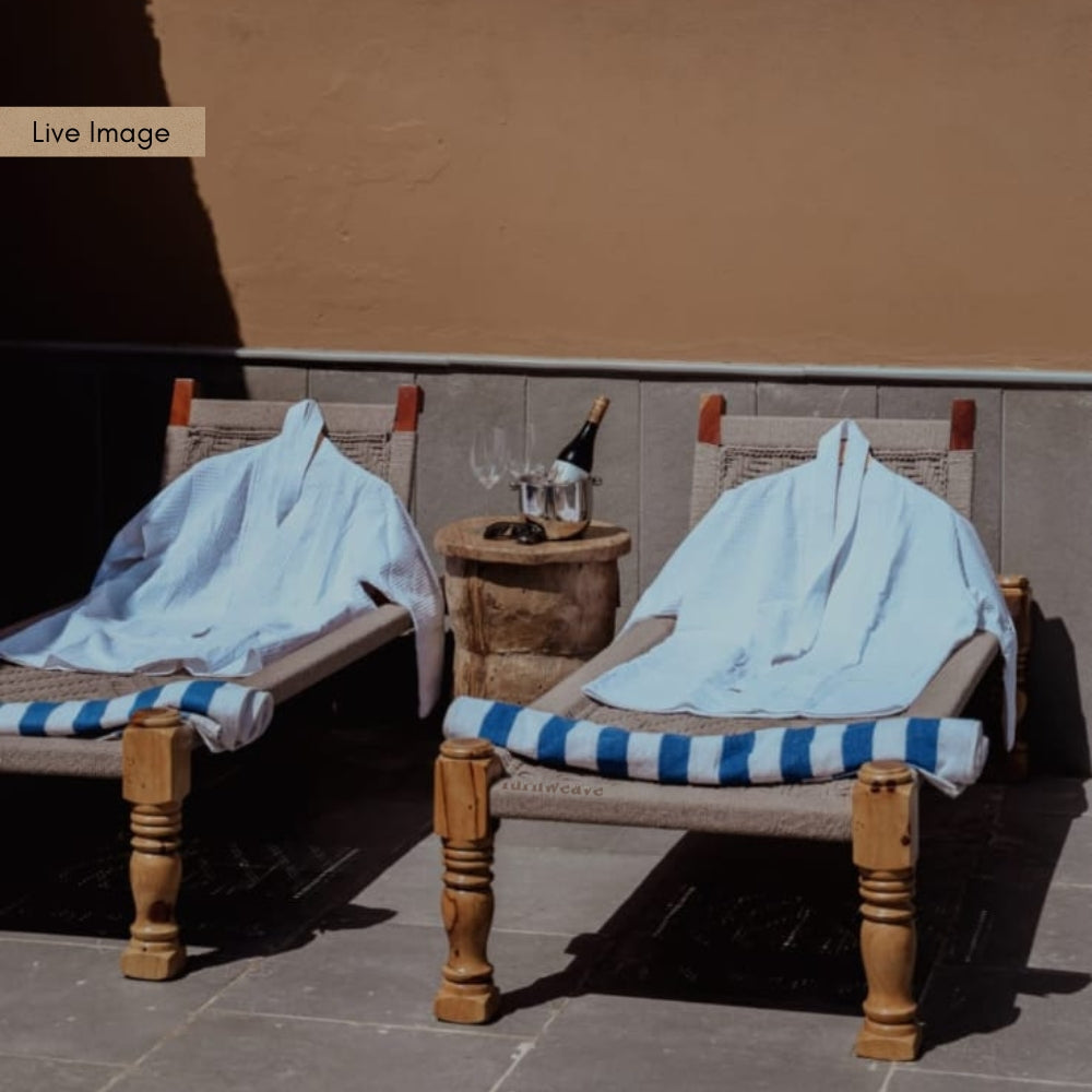 Wooden Charpai with Backrest Poolside Lounger (Beige)