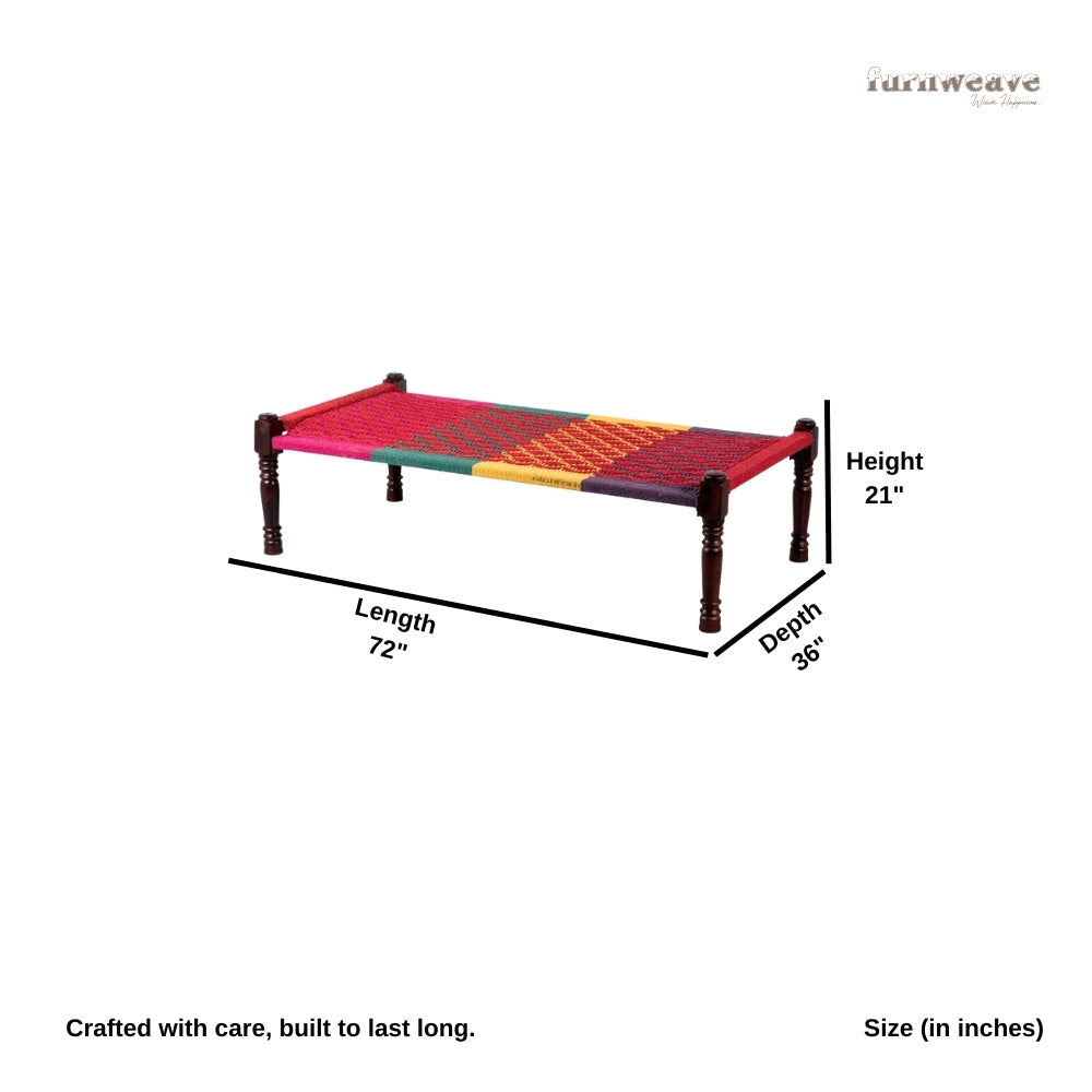 Rajasthani Wooden Khatiya Khaat (Colorful 009)