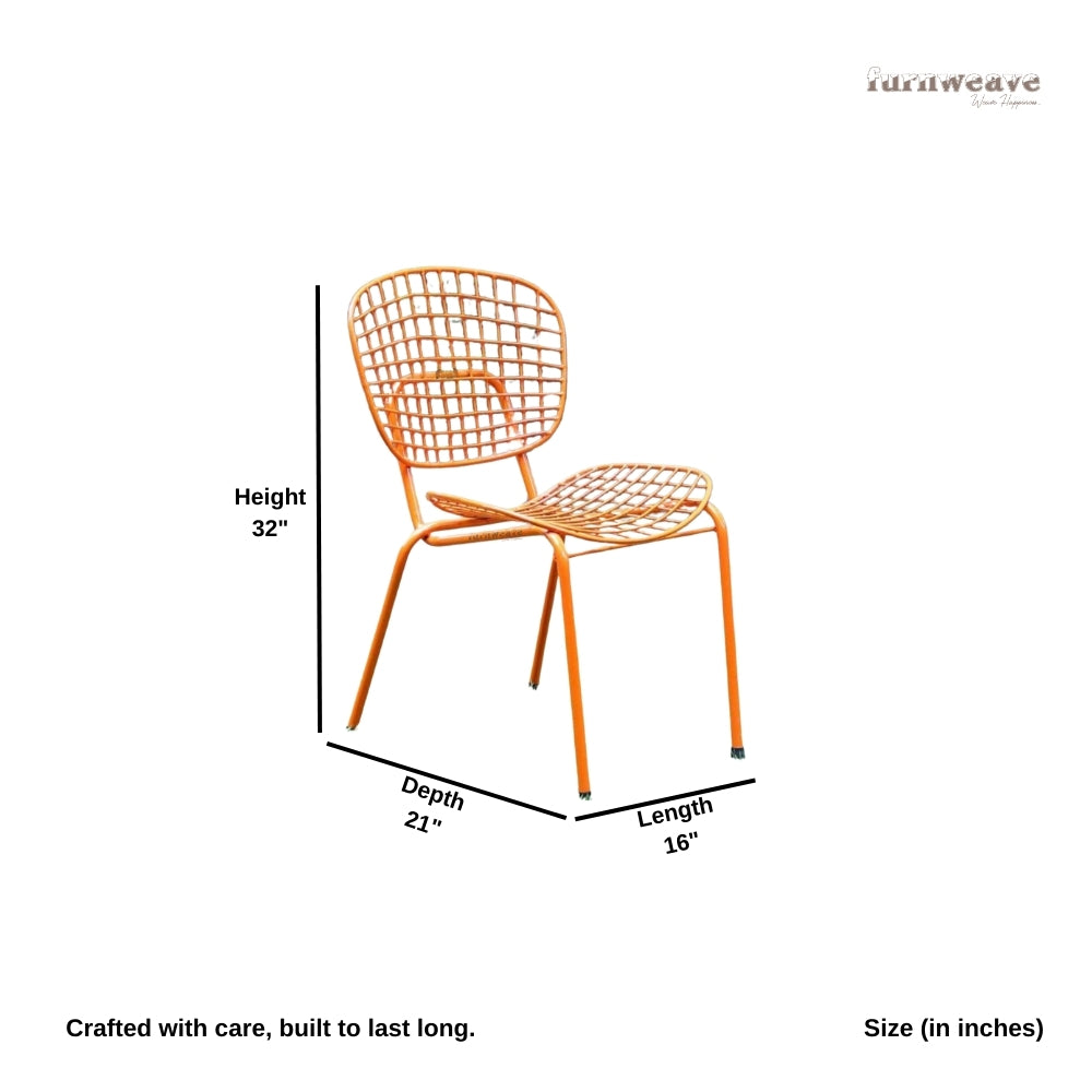 Keme Outdoor Patio Powder Coated Chair (Orange)