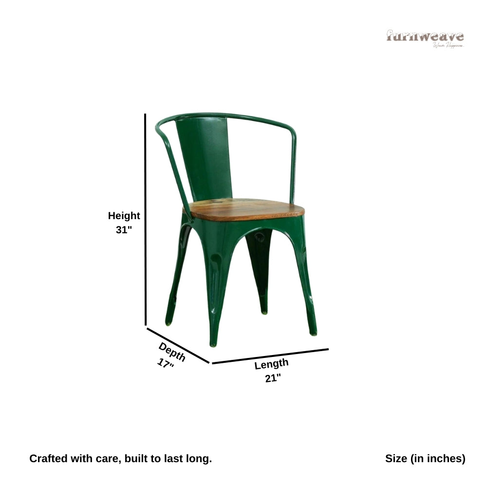 Dany Metal Powder Coated Chair (Dark Green)