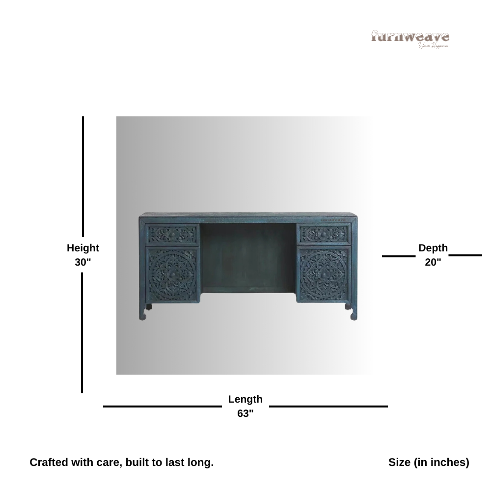 Ofina Wooden Work Table (Indigo)