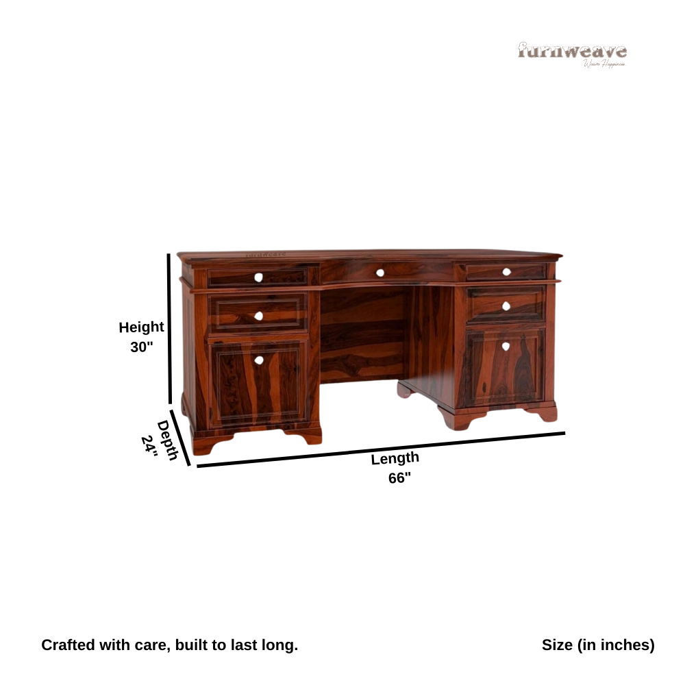 Pino Wooden Study Table (Mahogany)